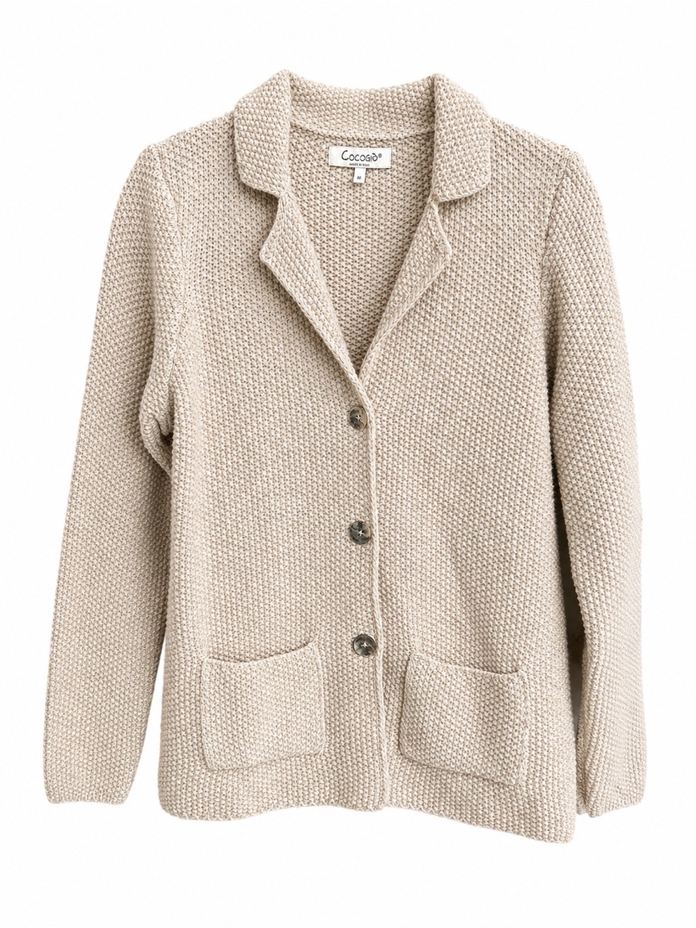 Cocogio Made in Italy Wool Blend Knit Cardigan Blazer Size M